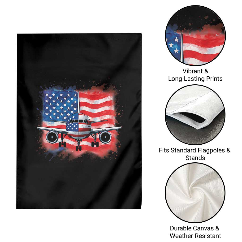 Pilot Airplane Patriotic American Flag Plane Aviation Garden Flag - Wonder Print Shop