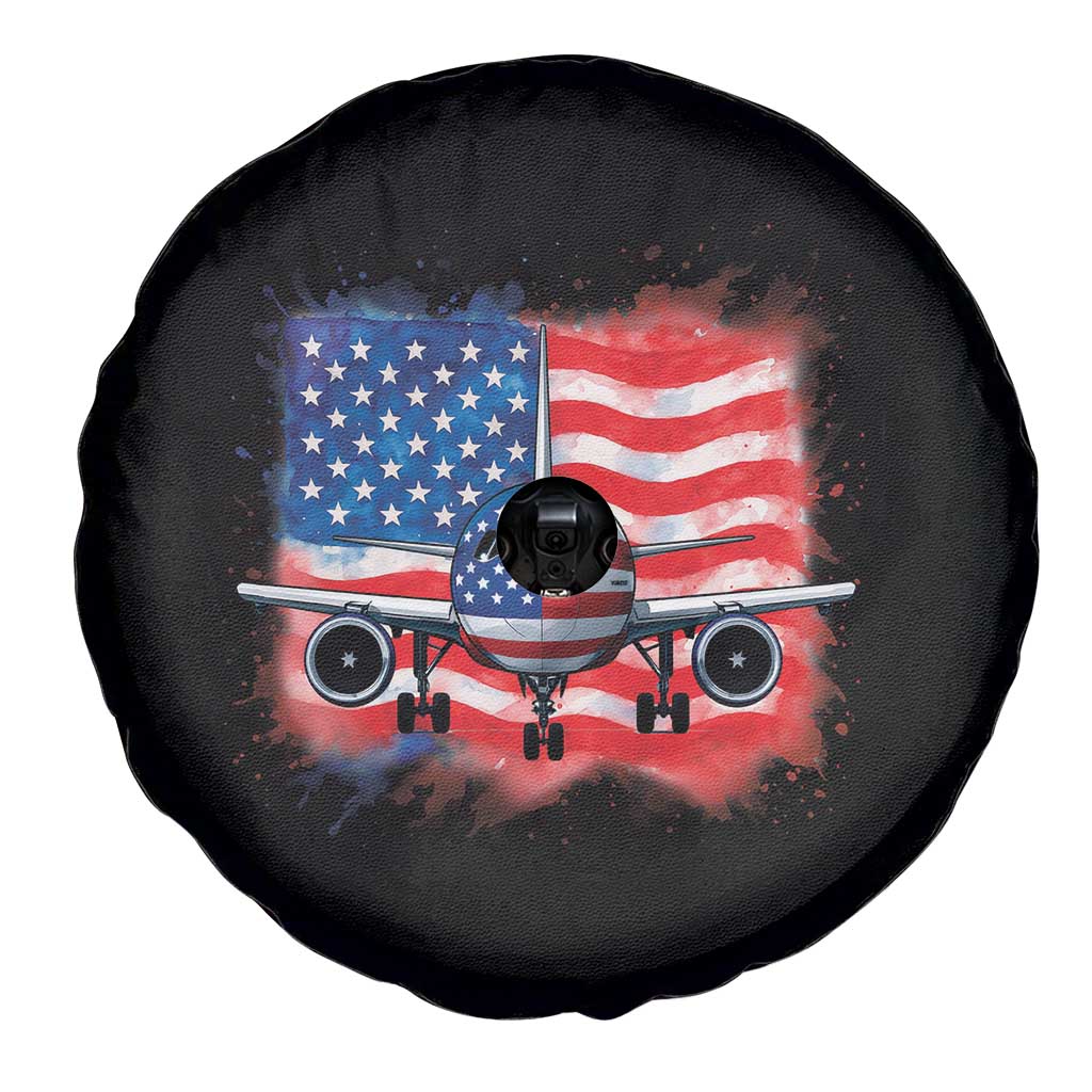 Pilot Airplane Patriotic American Flag Plane Aviation Spare Tire Cover - Wonder Print Shop