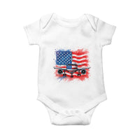 Pilot Airplane Patriotic American Flag Plane Aviation Baby Onesie - Wonder Print Shop