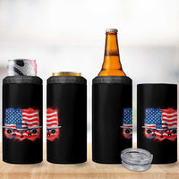 Pilot Airplane Patriotic American Flag Plane Aviation 4 in 1 Can Cooler Tumbler - Wonder Print Shop