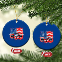 Pilot Airplane Patriotic American Flag Plane Aviation Ceramic Ornament - Wonder Print Shop