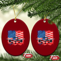 Pilot Airplane Patriotic American Flag Plane Aviation Ceramic Ornament - Wonder Print Shop