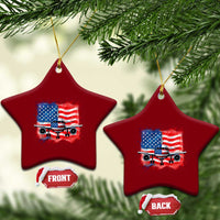 Pilot Airplane Patriotic American Flag Plane Aviation Ceramic Ornament - Wonder Print Shop