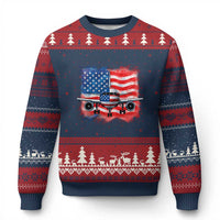 Pilot Airplane Patriotic American Flag Plane Aviation Ugly Christmas Sweater - Wonder Print Shop