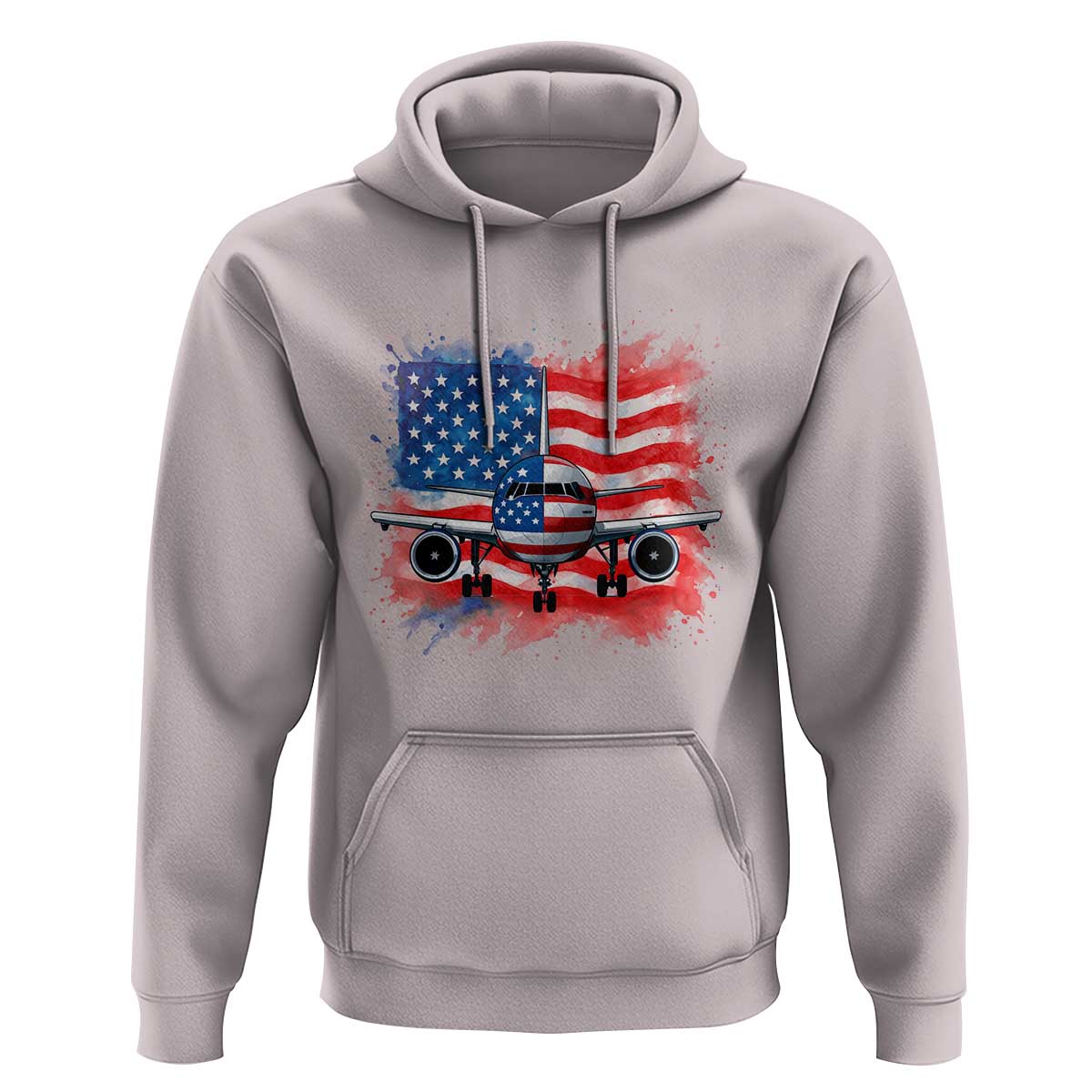 Pilot Airplane Patriotic American Flag Plane Aviation Hoodie - Wonder Print Shop