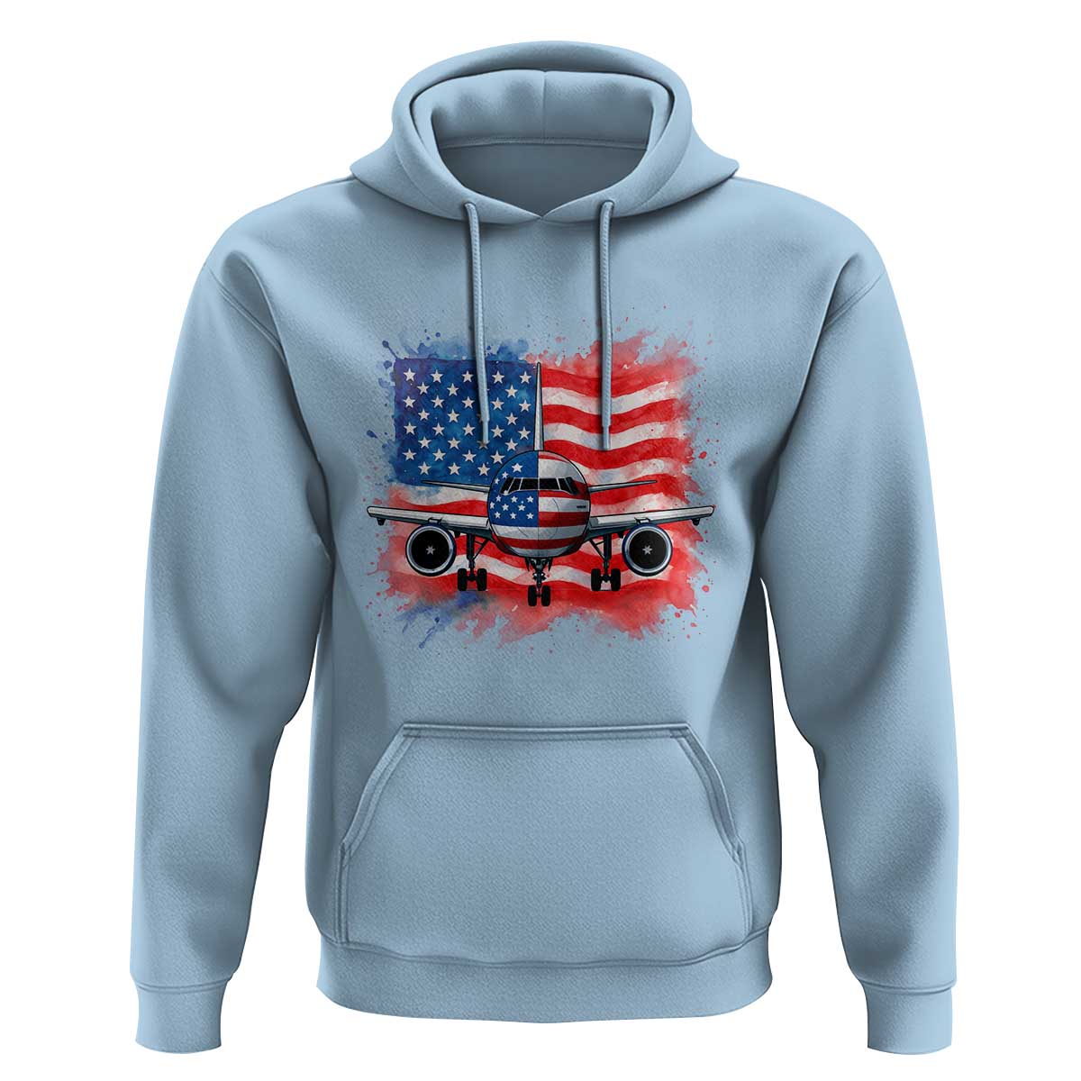 Pilot Airplane Patriotic American Flag Plane Aviation Hoodie - Wonder Print Shop