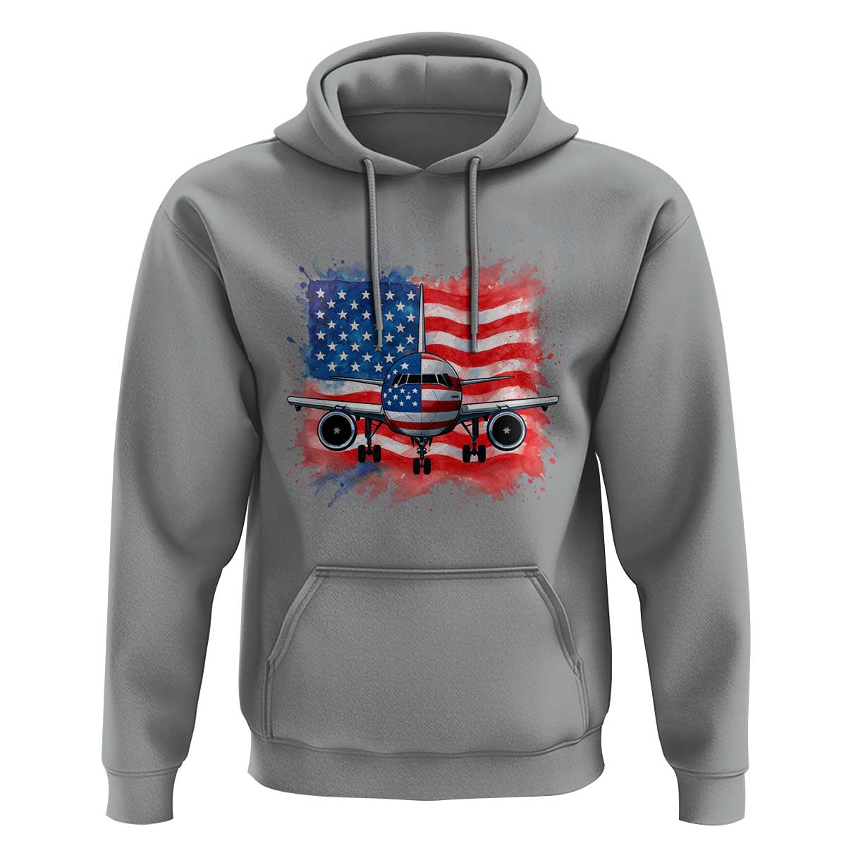 Pilot Airplane Patriotic American Flag Plane Aviation Hoodie - Wonder Print Shop
