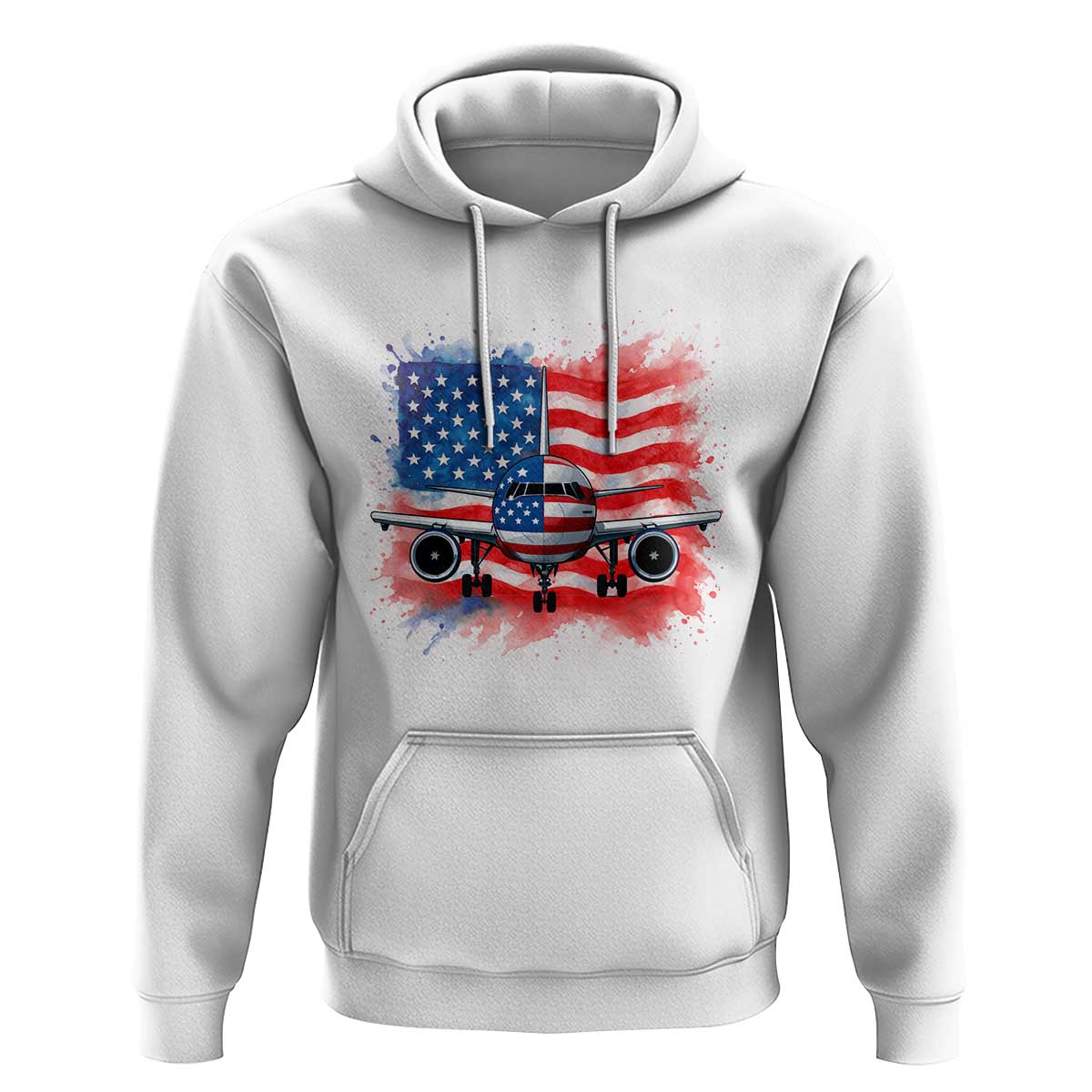 Pilot Airplane Patriotic American Flag Plane Aviation Hoodie - Wonder Print Shop