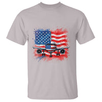 Pilot Airplane Patriotic American Flag Plane Aviation T Shirt - Wonder Print Shop