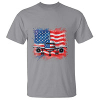 Pilot Airplane Patriotic American Flag Plane Aviation T Shirt - Wonder Print Shop