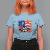 Pilot Airplane Patriotic American Flag Plane Aviation T Shirt For Women - Wonder Print Shop