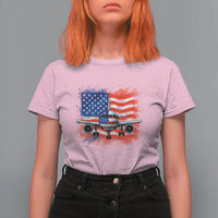 Pilot Airplane Patriotic American Flag Plane Aviation T Shirt For Women - Wonder Print Shop