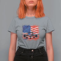 Pilot Airplane Patriotic American Flag Plane Aviation T Shirt For Women - Wonder Print Shop