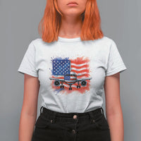 Pilot Airplane Patriotic American Flag Plane Aviation T Shirt For Women - Wonder Print Shop