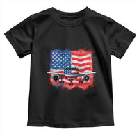 Pilot Airplane Patriotic American Flag Plane Aviation Toddler T Shirt - Wonder Print Shop