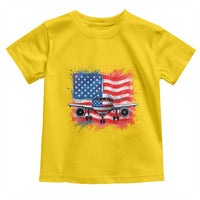 Pilot Airplane Patriotic American Flag Plane Aviation Toddler T Shirt - Wonder Print Shop