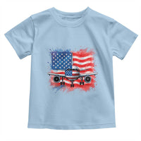Pilot Airplane Patriotic American Flag Plane Aviation Toddler T Shirt - Wonder Print Shop