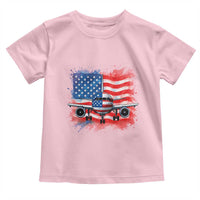Pilot Airplane Patriotic American Flag Plane Aviation Toddler T Shirt - Wonder Print Shop