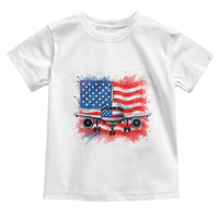 Pilot Airplane Patriotic American Flag Plane Aviation Toddler T Shirt - Wonder Print Shop
