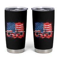Pilot Airplane Patriotic American Flag Plane Aviation Tumbler Cup - Wonder Print Shop