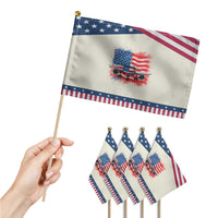 Pilot Airplane American Flag Plane Aviation Patriotic Handheld Flag