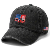 Pilot Airplane Patriotic American Flag Plane Aviation Washed Cotton Baseball Cap