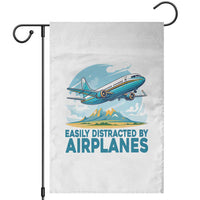 Funny Pilot Aviation Garden Flag Easily Distracted By Airplanes Lover - Wonder Print Shop