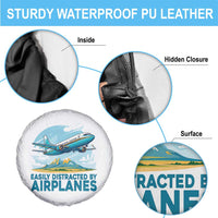 Funny Pilot Aviation Spare Tire Cover Easily Distracted By Airplanes Lover - Wonder Print Shop