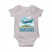 Funny Pilot Aviation Baby Onesie Easily Distracted By Airplanes Lover - Wonder Print Shop