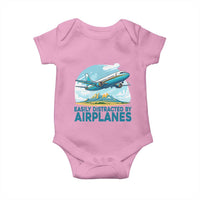 Funny Pilot Aviation Baby Onesie Easily Distracted By Airplanes Lover - Wonder Print Shop
