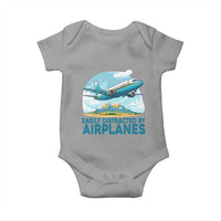 Funny Pilot Aviation Baby Onesie Easily Distracted By Airplanes Lover - Wonder Print Shop