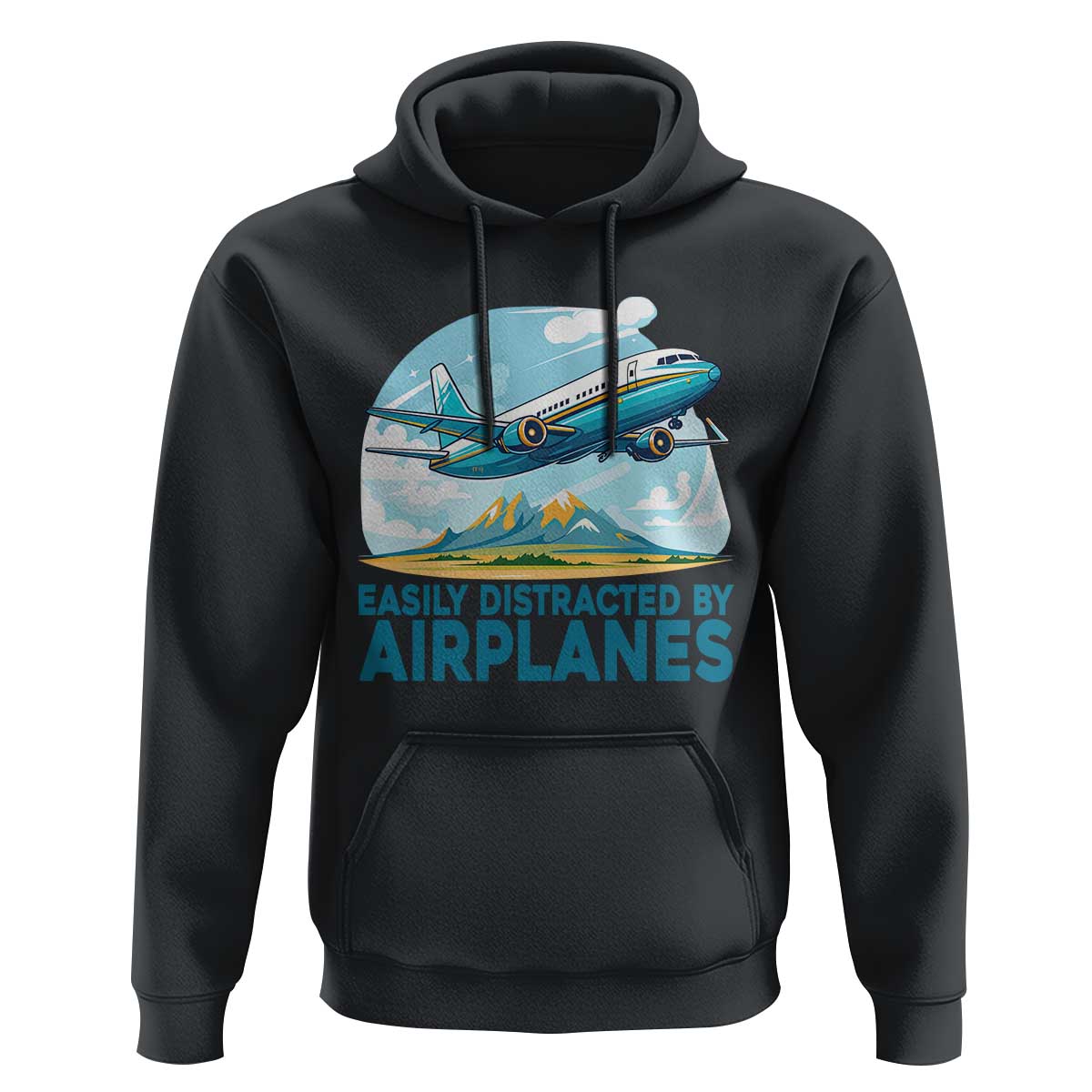 Funny Pilot Aviation Hoodie Easily Distracted By Airplanes Lover - Wonder Print Shop