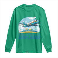 Funny Pilot Aviation Long Sleeve Shirt Easily Distracted By Airplanes Lover - Wonder Print Shop