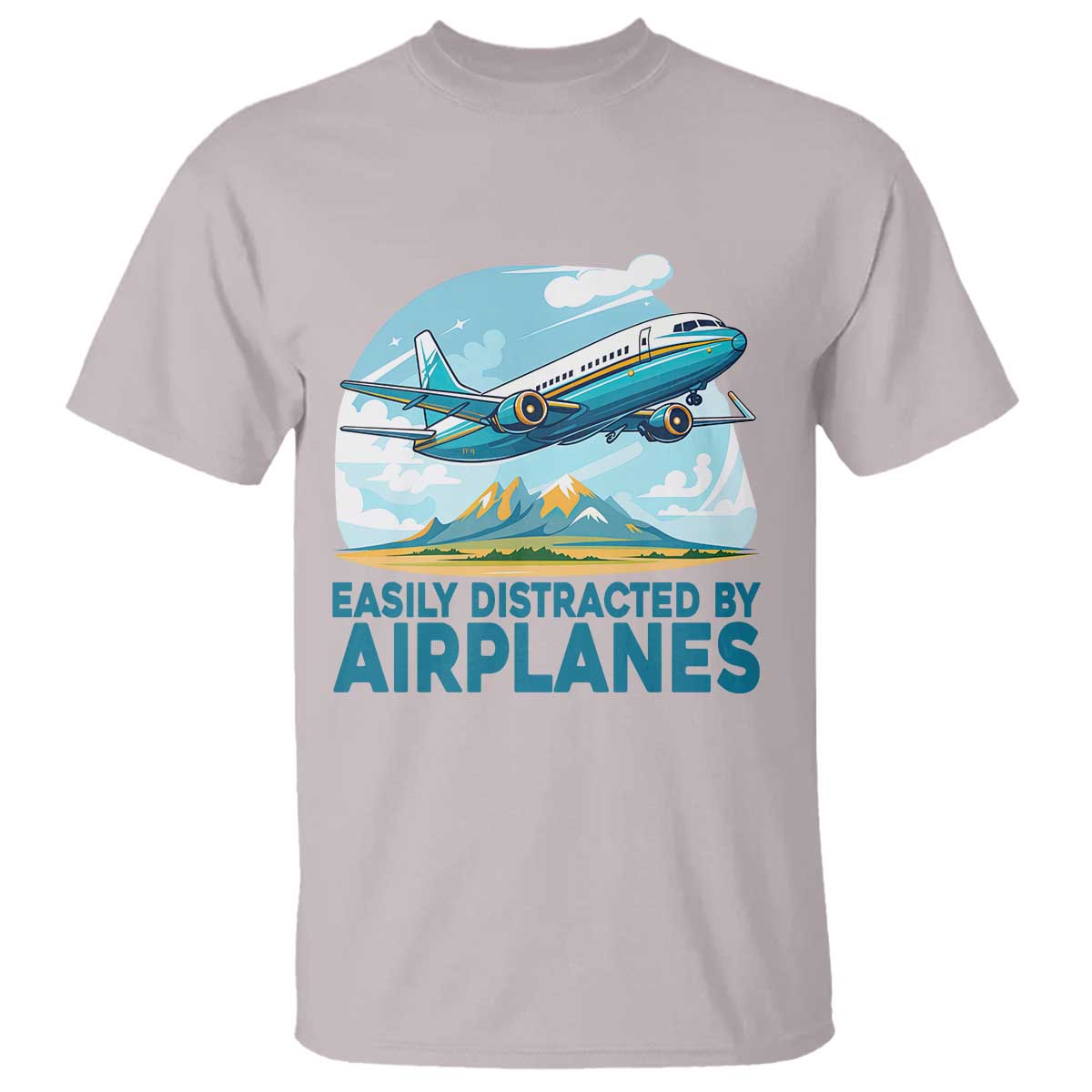 Funny Pilot Aviation T Shirt Easily Distracted By Airplanes Lover - Wonder Print Shop