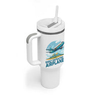 Funny Pilot Aviation Tumbler With Handle Easily Distracted By Airplanes Lover - Wonder Print Shop