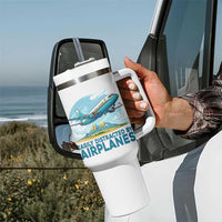 Funny Pilot Aviation Tumbler With Handle Easily Distracted By Airplanes Lover - Wonder Print Shop