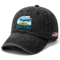 Funny Pilot Aviation Washed Cotton Baseball Cap Easily Distracted By Airplanes Lover