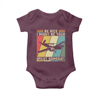 Funny Aviation Pilot Baby Onesie Be Nice I Might Be Your Piolot Someday - Wonder Print Shop