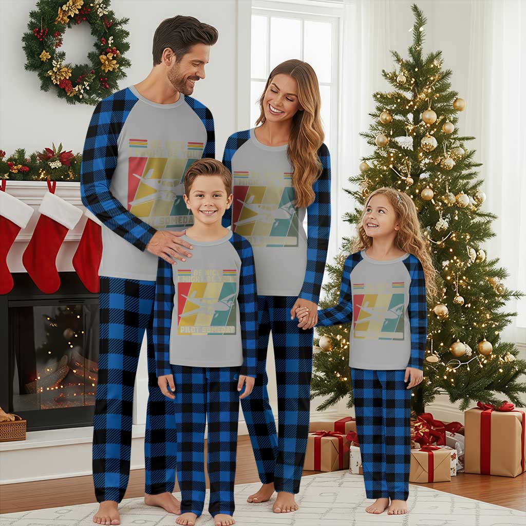 Funny Aviation Pilot Plaid Pajama Set Be Nice I Might Be Your Piolot Someday - Wonder Print Shop
