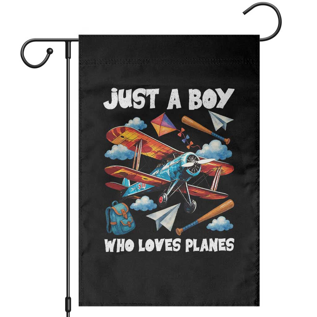 Funny Pilot Airplane Lovers Garden Flag Just A Boy Who Loves Planes - Wonder Print Shop