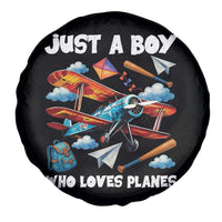 Funny Pilot Airplane Lovers Spare Tire Cover Just A Boy Who Loves Planes - Wonder Print Shop