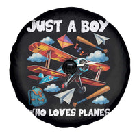 Funny Pilot Airplane Lovers Spare Tire Cover Just A Boy Who Loves Planes - Wonder Print Shop