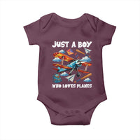 Funny Pilot Airplane Lovers Baby Onesie Just A Boy Who Loves Planes - Wonder Print Shop