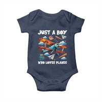 Funny Pilot Airplane Lovers Baby Onesie Just A Boy Who Loves Planes - Wonder Print Shop