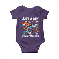 Funny Pilot Airplane Lovers Baby Onesie Just A Boy Who Loves Planes - Wonder Print Shop