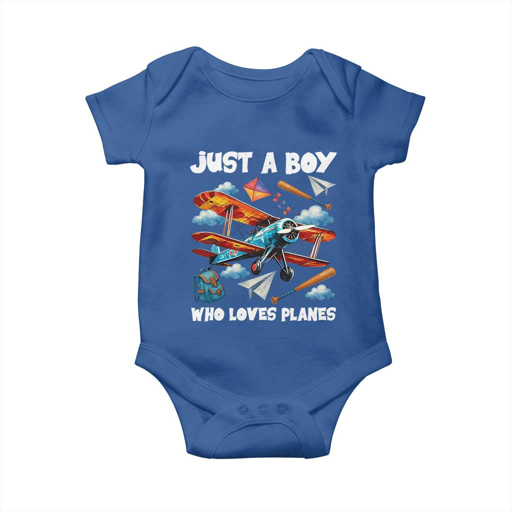Funny Pilot Airplane Lovers Baby Onesie Just A Boy Who Loves Planes - Wonder Print Shop