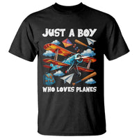 Funny Pilot Airplane Lovers T Shirt Just A Boy Who Loves Planes - Wonder Print Shop