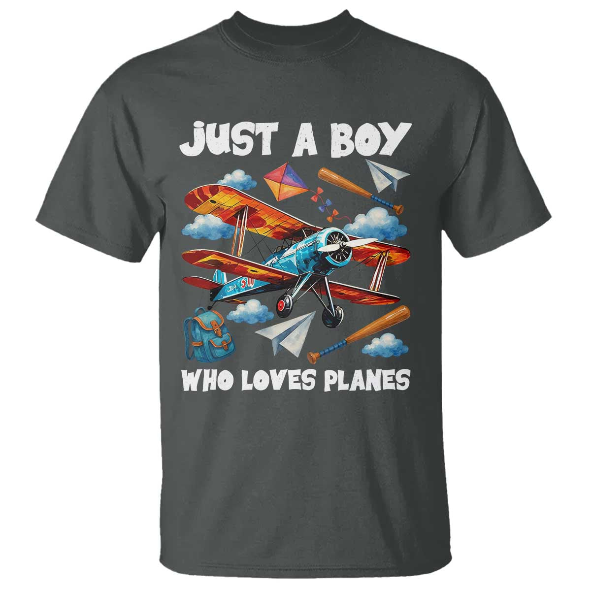 Funny Pilot Airplane Lovers T Shirt Just A Boy Who Loves Planes - Wonder Print Shop