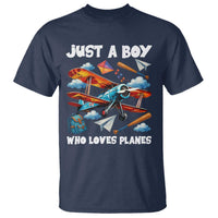 Funny Pilot Airplane Lovers T Shirt Just A Boy Who Loves Planes - Wonder Print Shop