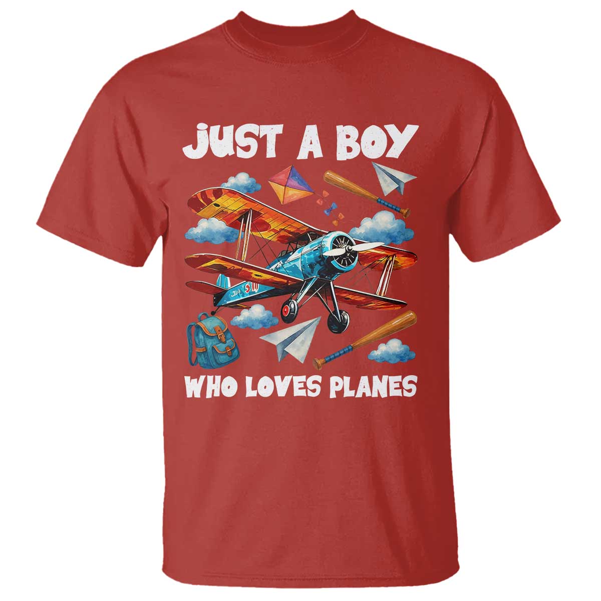 Funny Pilot Airplane Lovers T Shirt Just A Boy Who Loves Planes - Wonder Print Shop